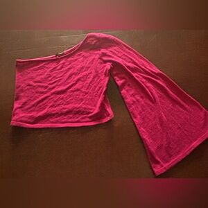 Pink Curvy Fashion Nova One Shoulder Crop Top🌸